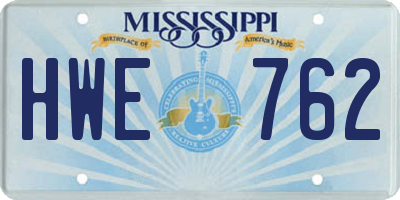 MS license plate HWE762