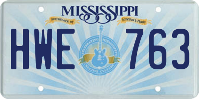 MS license plate HWE763