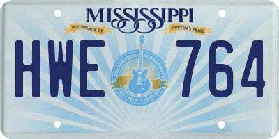 MS license plate HWE764