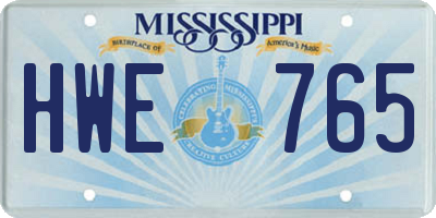 MS license plate HWE765