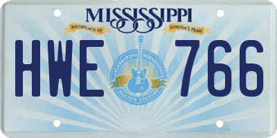 MS license plate HWE766