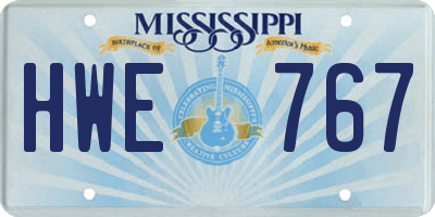 MS license plate HWE767