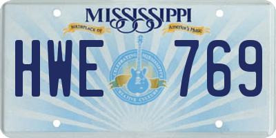 MS license plate HWE769