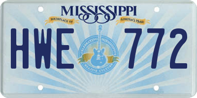 MS license plate HWE772
