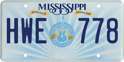 MS license plate HWE778