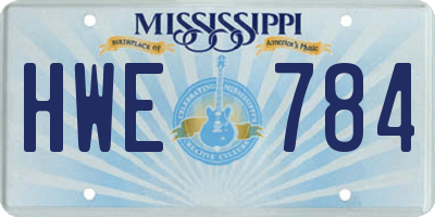 MS license plate HWE784