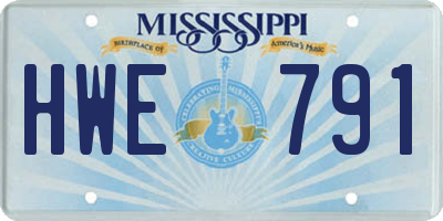 MS license plate HWE791