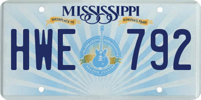 MS license plate HWE792