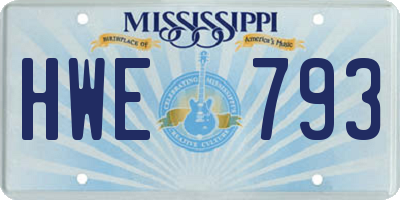 MS license plate HWE793
