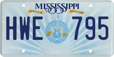 MS license plate HWE795