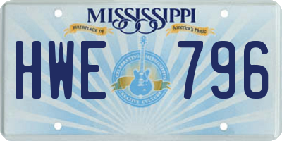 MS license plate HWE796