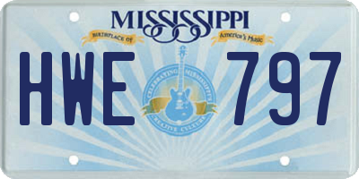 MS license plate HWE797