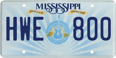 MS license plate HWE800