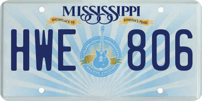 MS license plate HWE806