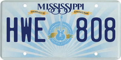 MS license plate HWE808