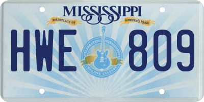 MS license plate HWE809