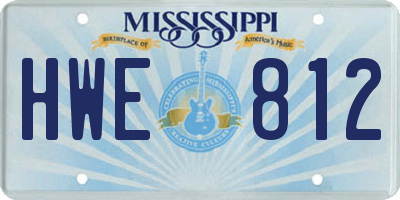 MS license plate HWE812