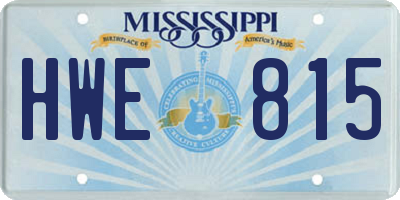 MS license plate HWE815