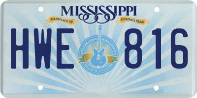 MS license plate HWE816