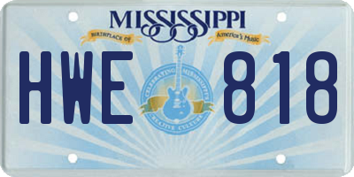 MS license plate HWE818