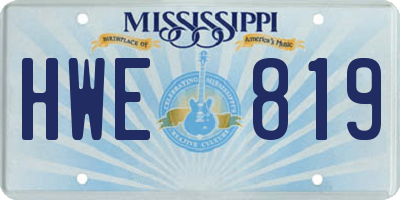 MS license plate HWE819