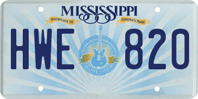MS license plate HWE820