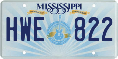 MS license plate HWE822