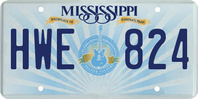 MS license plate HWE824