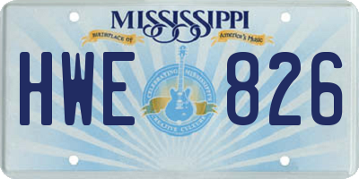 MS license plate HWE826