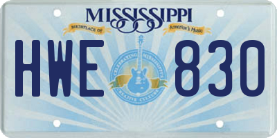 MS license plate HWE830