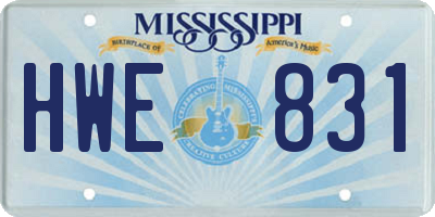 MS license plate HWE831