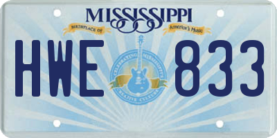 MS license plate HWE833