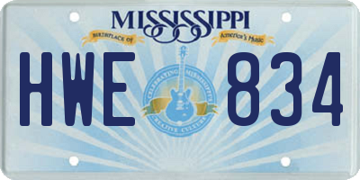 MS license plate HWE834