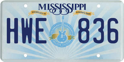 MS license plate HWE836