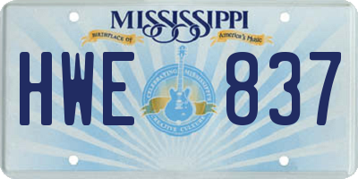 MS license plate HWE837