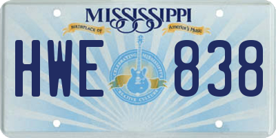 MS license plate HWE838