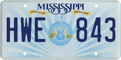 MS license plate HWE843