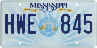 MS license plate HWE845