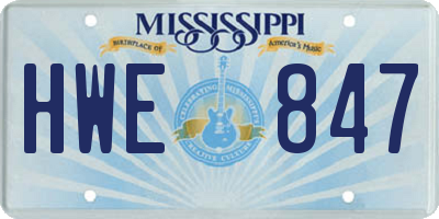MS license plate HWE847