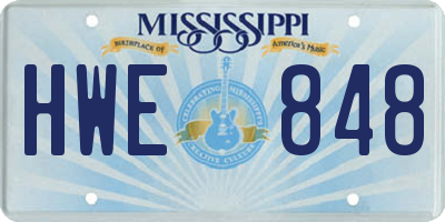 MS license plate HWE848