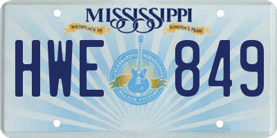 MS license plate HWE849