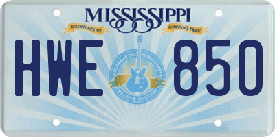 MS license plate HWE850