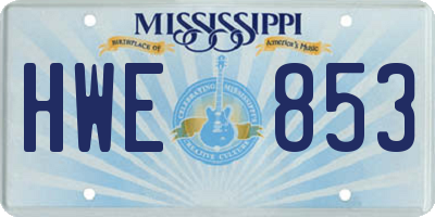 MS license plate HWE853