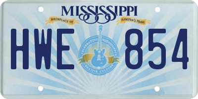 MS license plate HWE854