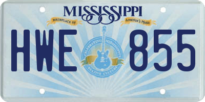 MS license plate HWE855