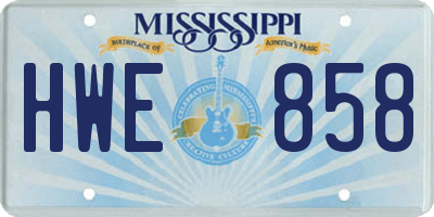 MS license plate HWE858
