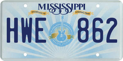 MS license plate HWE862