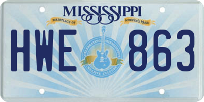 MS license plate HWE863