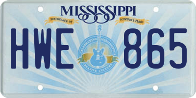 MS license plate HWE865