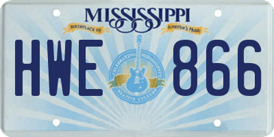 MS license plate HWE866